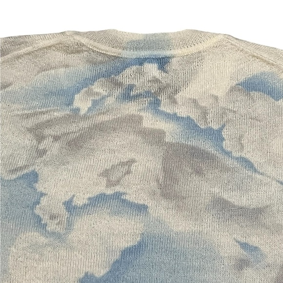 Kenzo Sky Blue and Black Cloud Crewneck Sweater mohair and wool blend - Picture 4 of 12